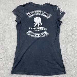 Harley-Davidson Wounded Warrior Project T-Shirt Womens Medium Black Made In USA